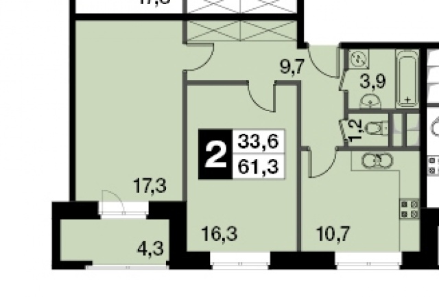 Купить 2-комнатную квартиру, №171091