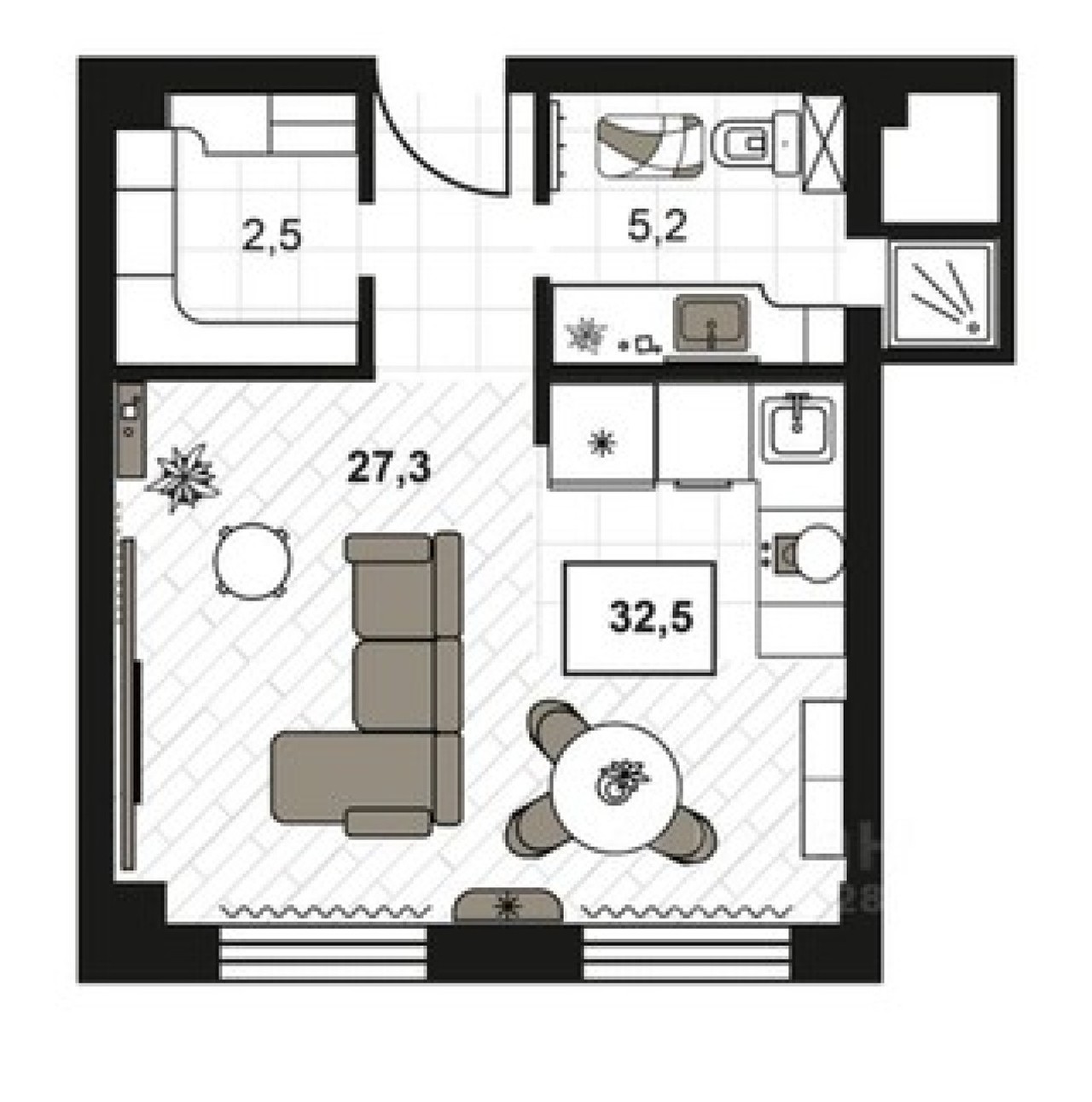 Купить 1-комнатную квартиру, №387498