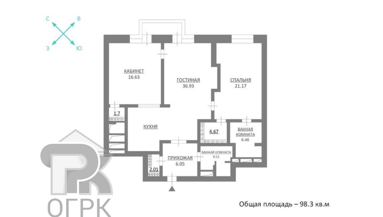 Купить 3-комнатную квартиру, №351654