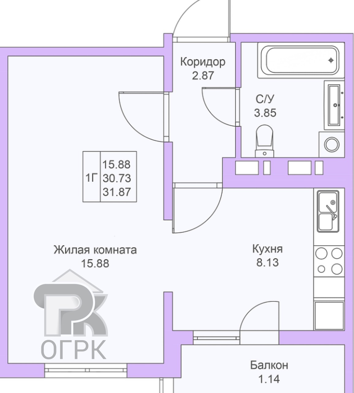 Купить 1-комнатную квартиру, №374108