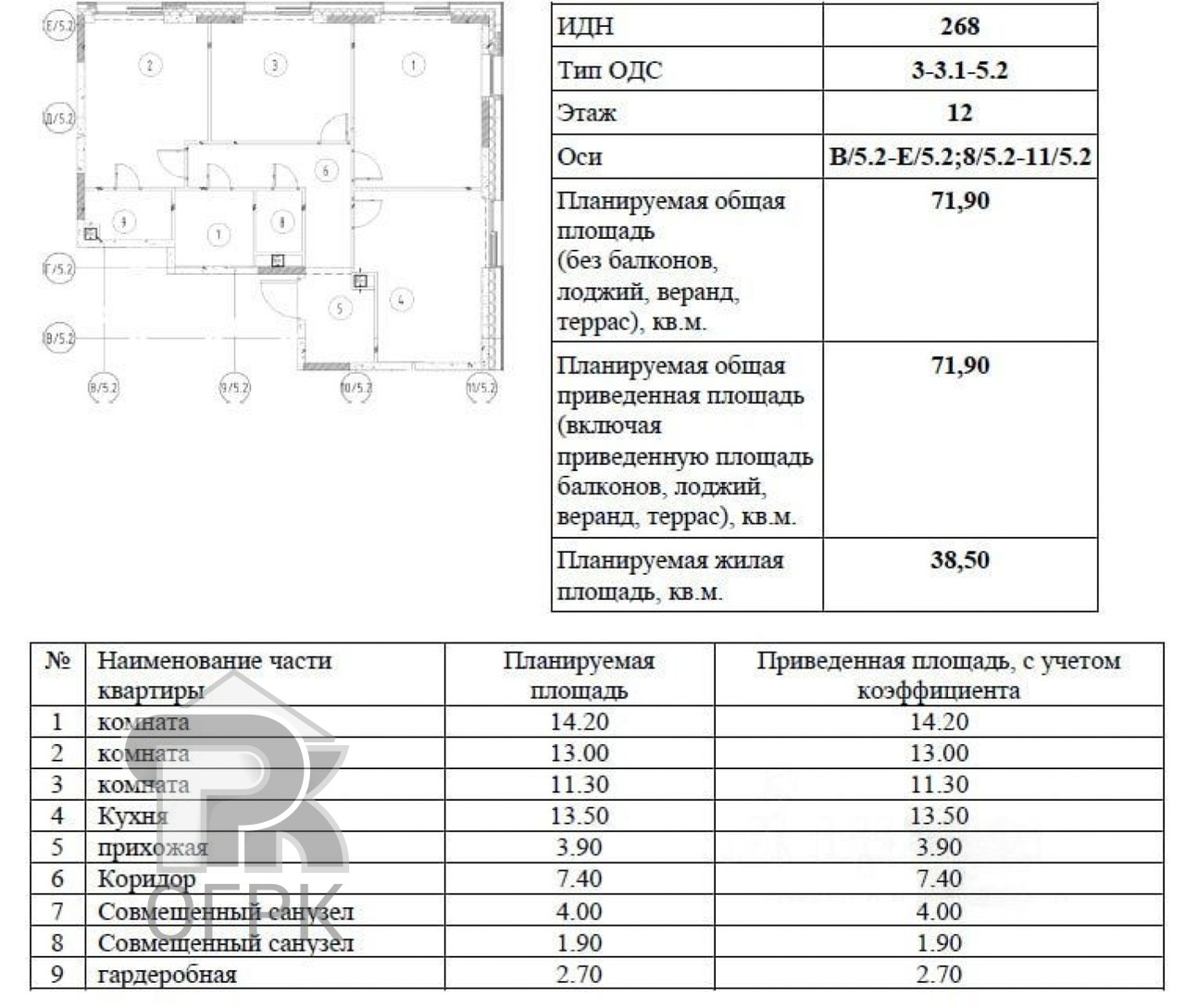 Купить 3-комнатную квартиру, №388810