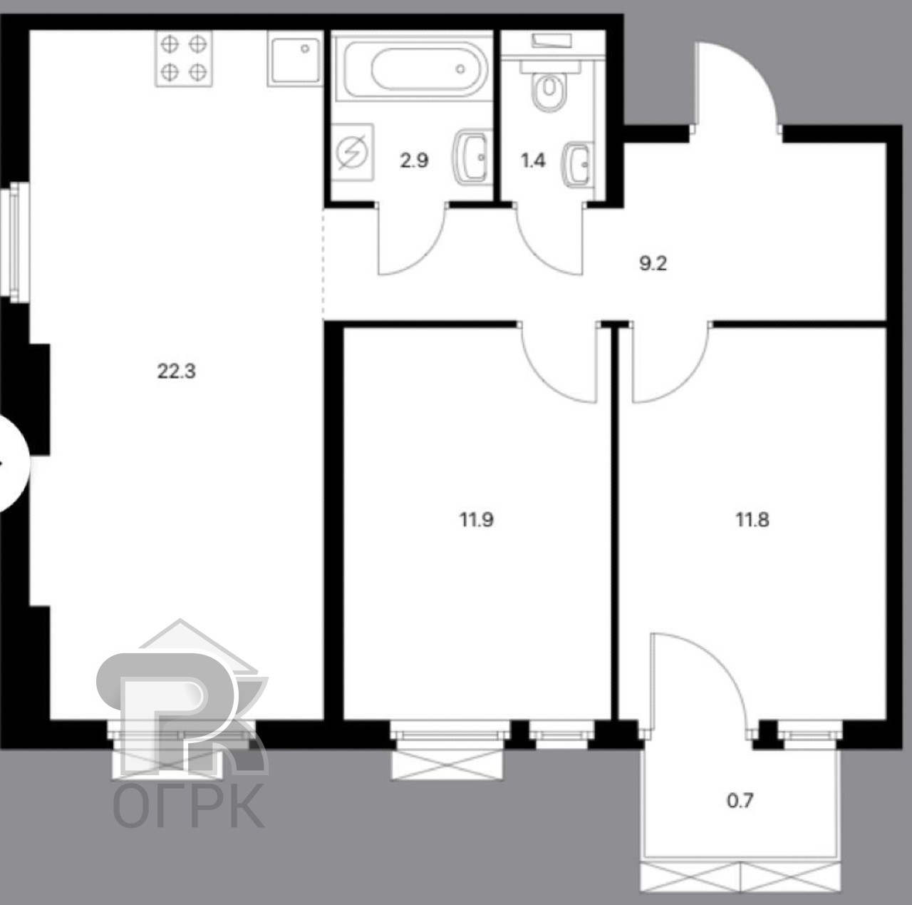 Купить 2-комнатную квартиру, №372957