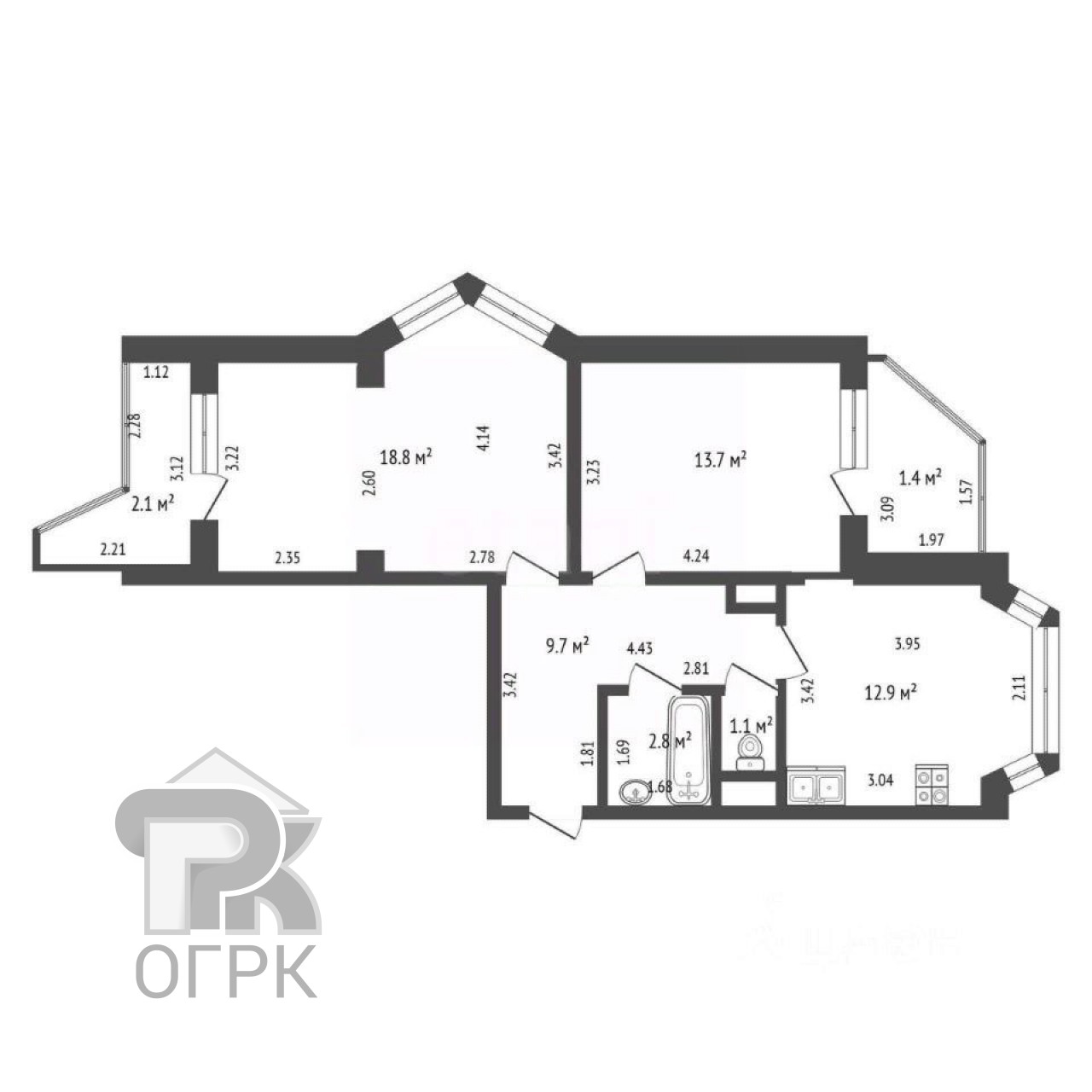 Купить 2-комнатную квартиру, №387705