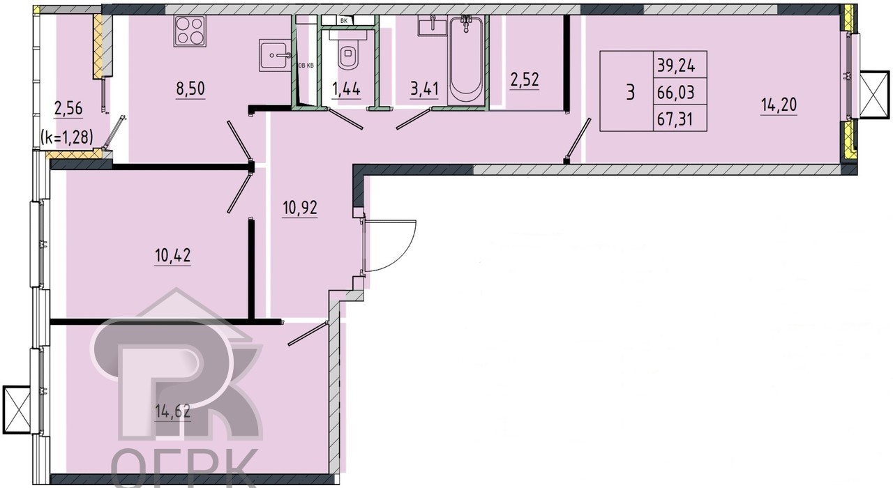 Купить 1-комнатную квартиру, №389090