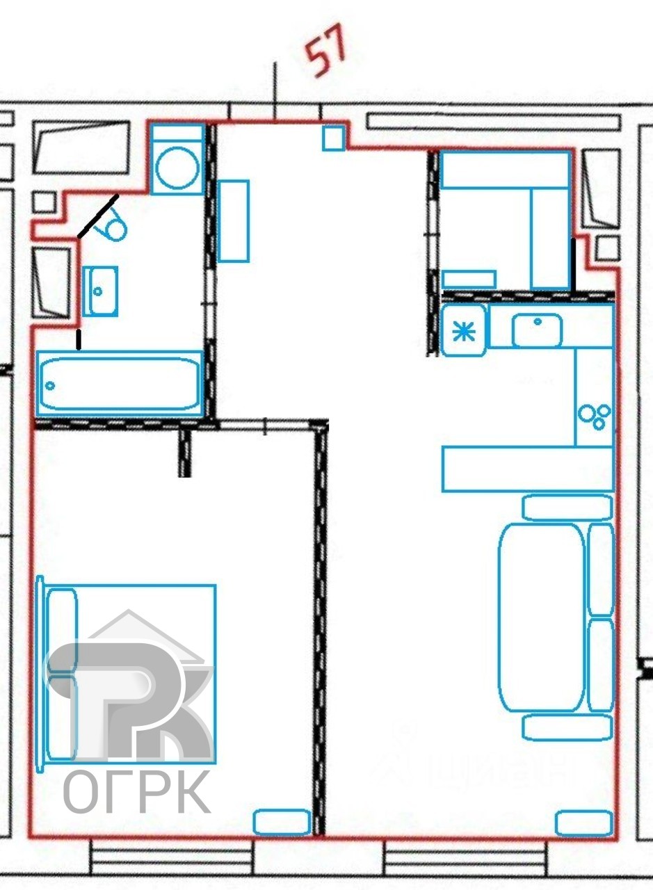 Купить 2-комнатную квартиру, №387941