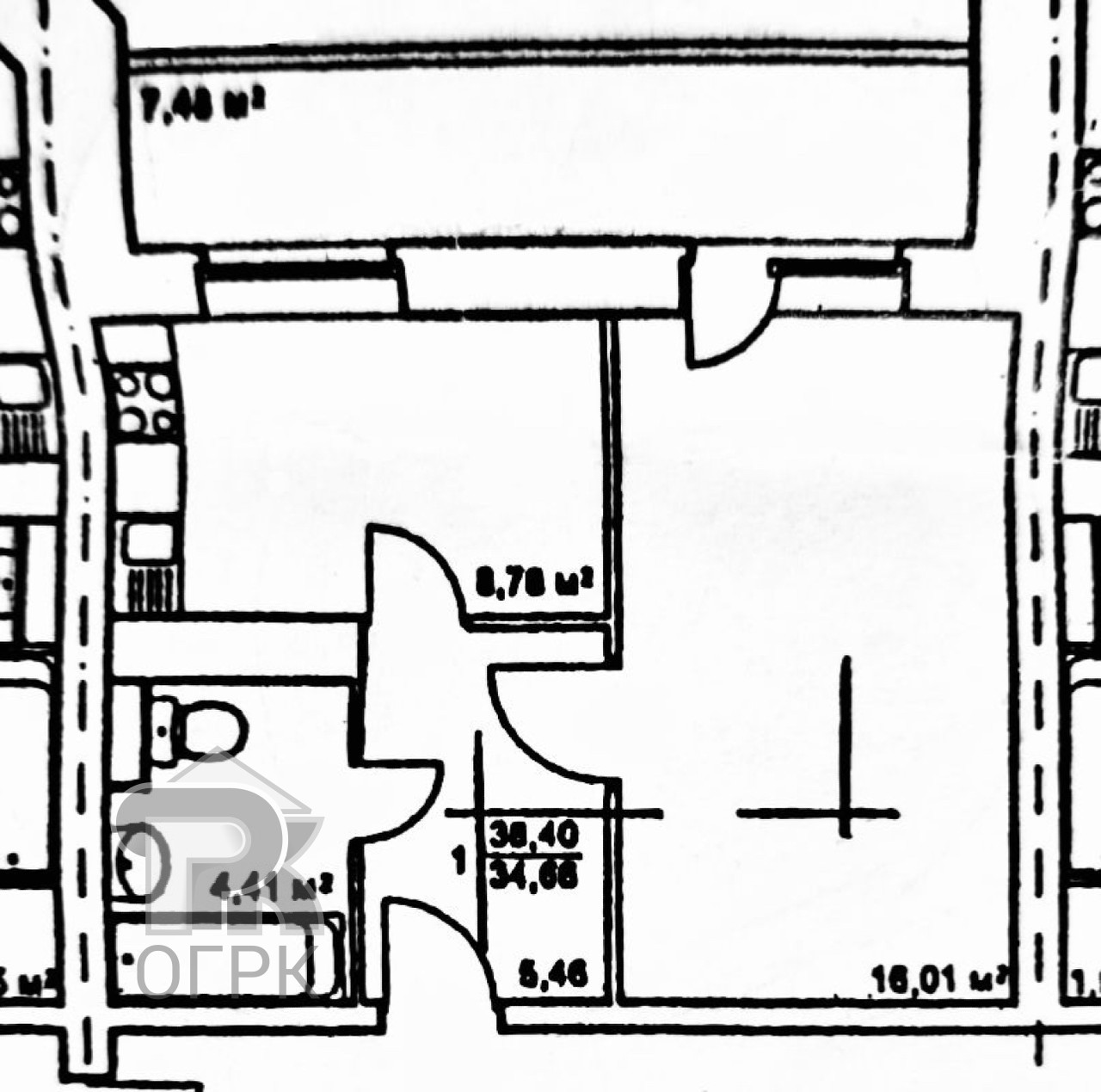 Купить 1-комнатную квартиру, №387785