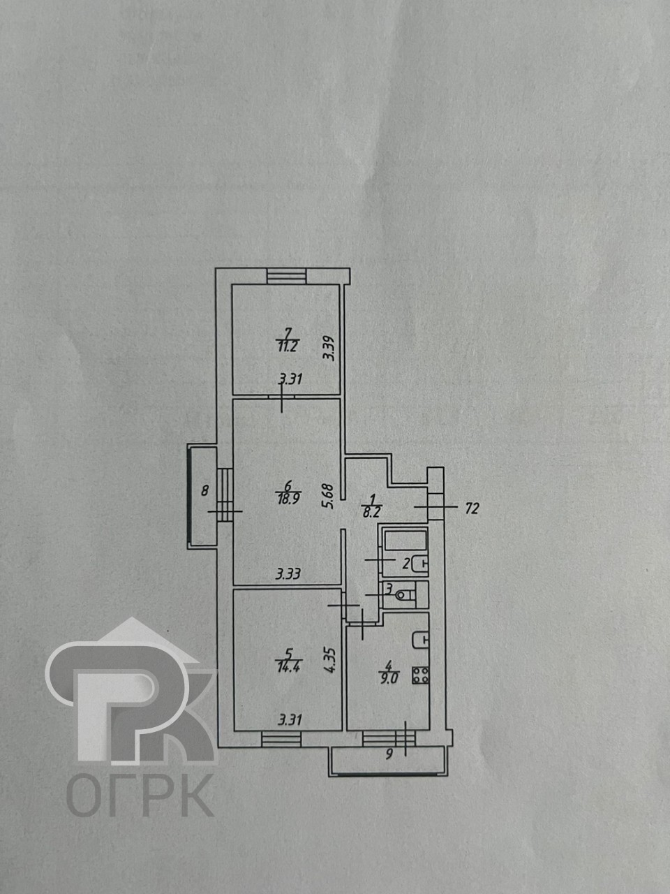 Купить 3-комнатную квартиру, №387794