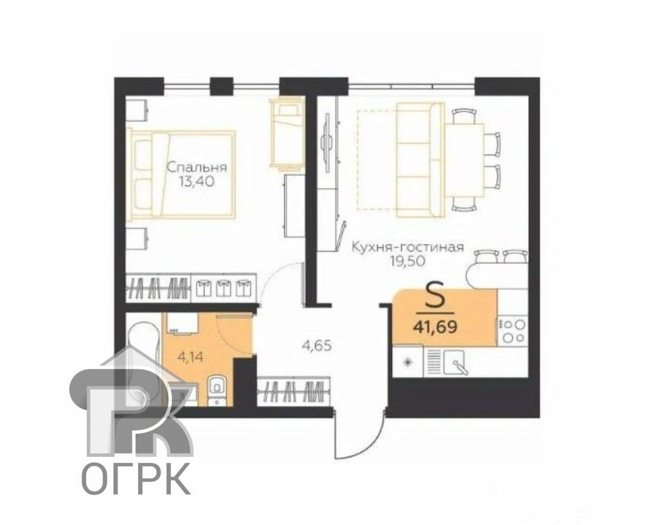 Купить 1-комнатную квартиру, №389194