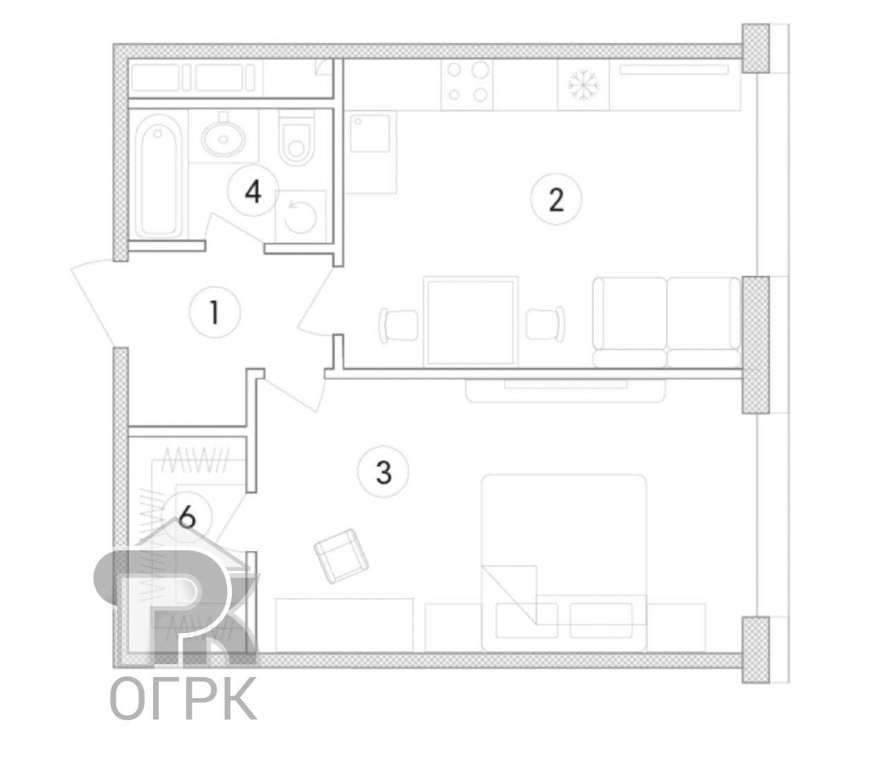 Купить 1-комнатную квартиру, №379228