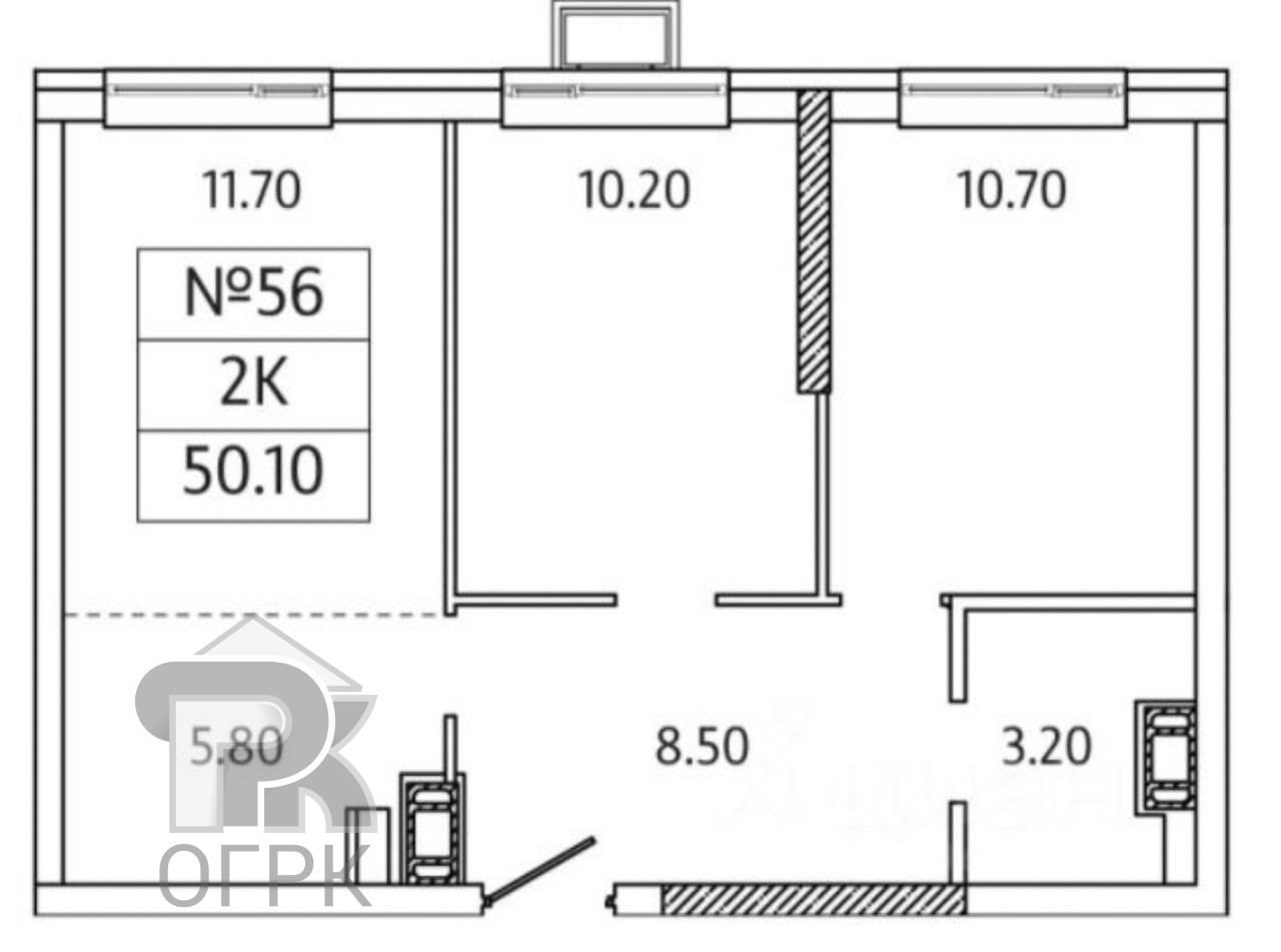 Купить 2-комнатную квартиру, №388666