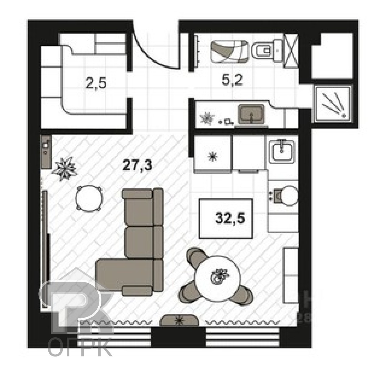 Купить 1-комнатную квартиру, №387498