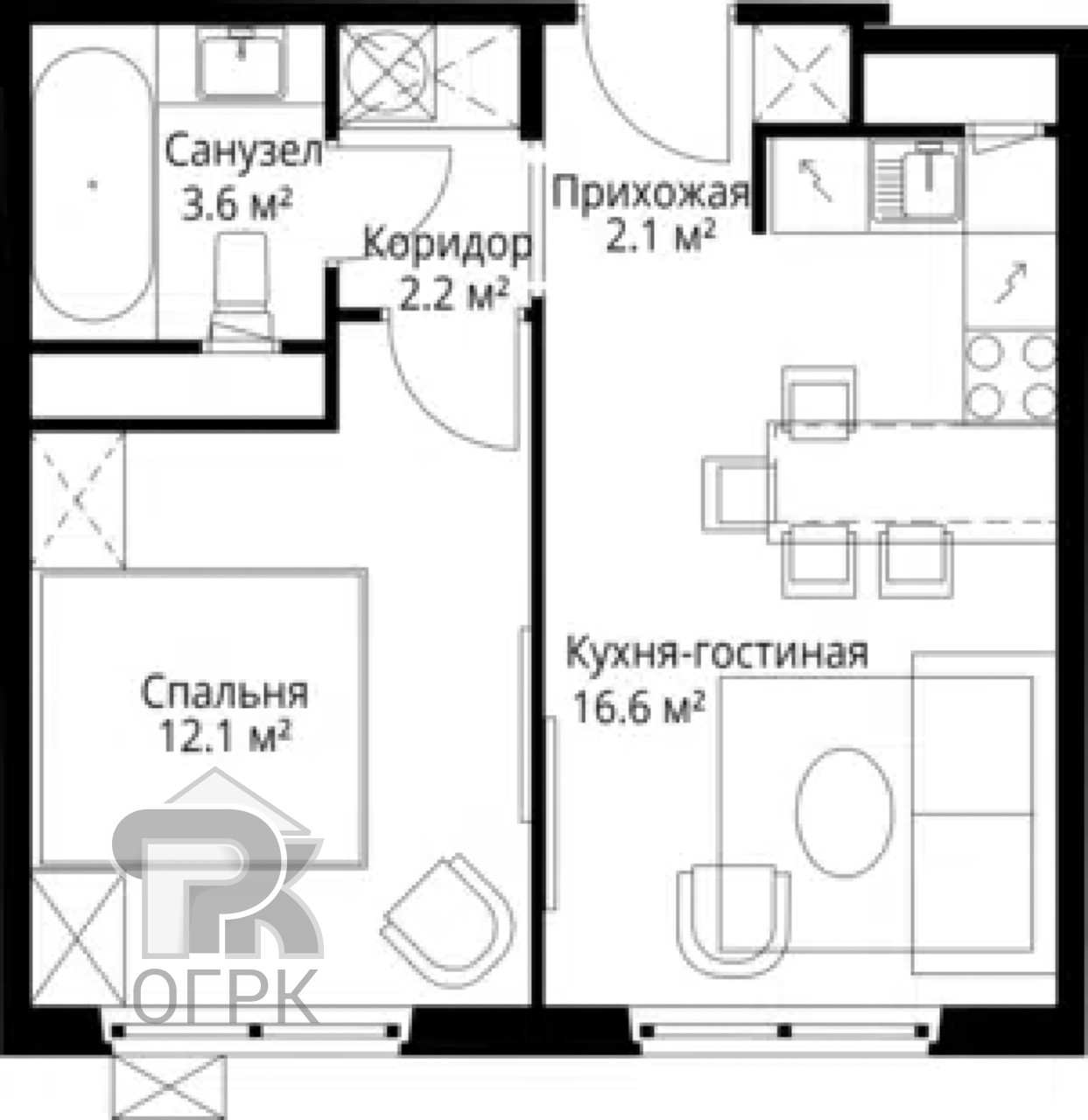 Купить 1-комнатную квартиру, №387999