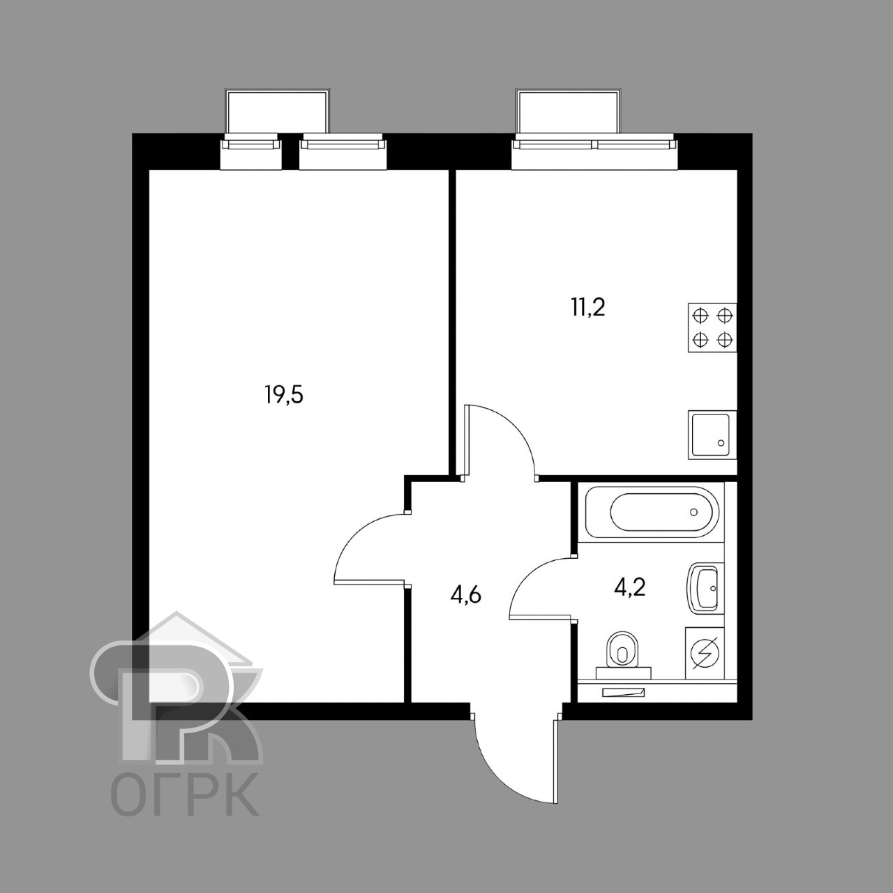 Купить 1-комнатную квартиру, №387255