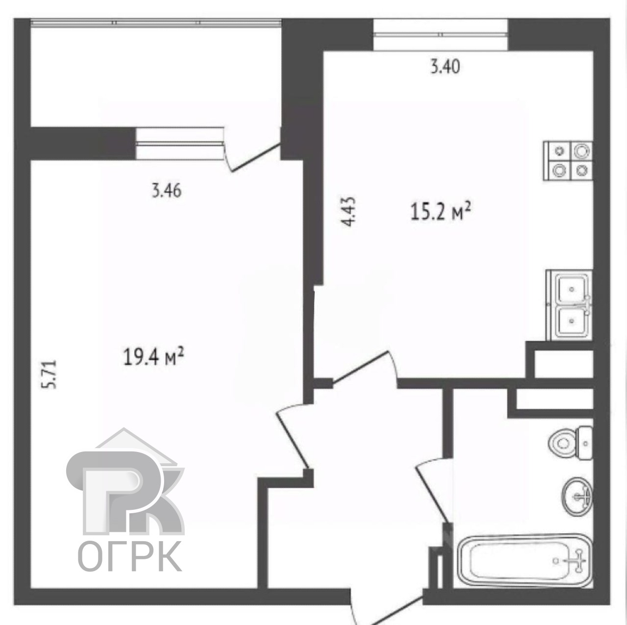 Купить 1-комнатную квартиру, №387782