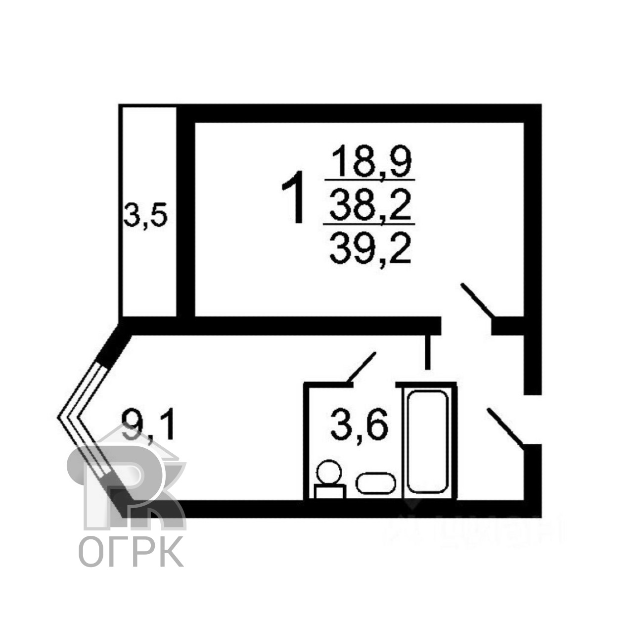 Купить 1-комнатную квартиру, №387914