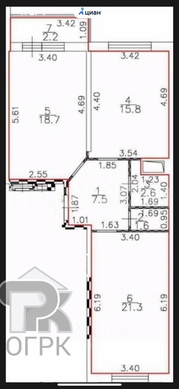 Купить 2-комнатную квартиру, №387576
