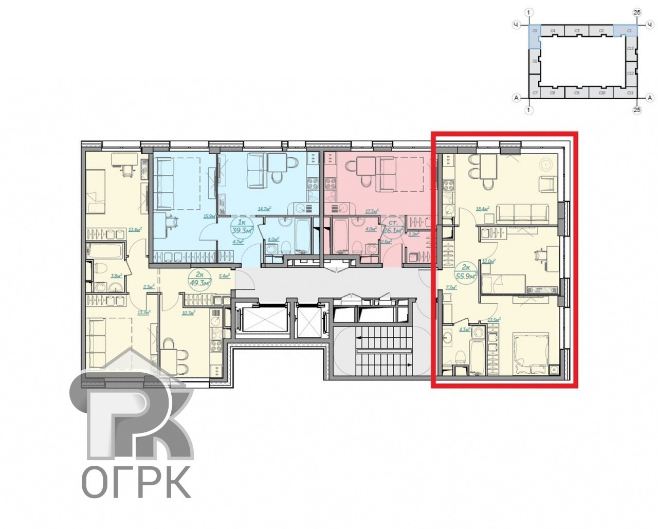 Купить 2-комнатную квартиру, №388119