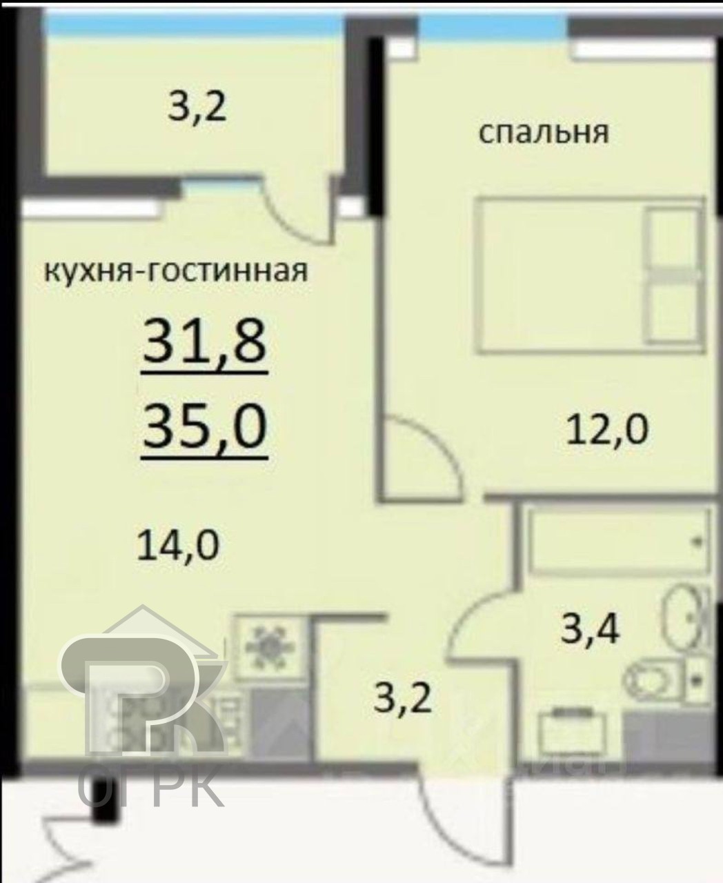 Купить 1-комнатную квартиру, №382745