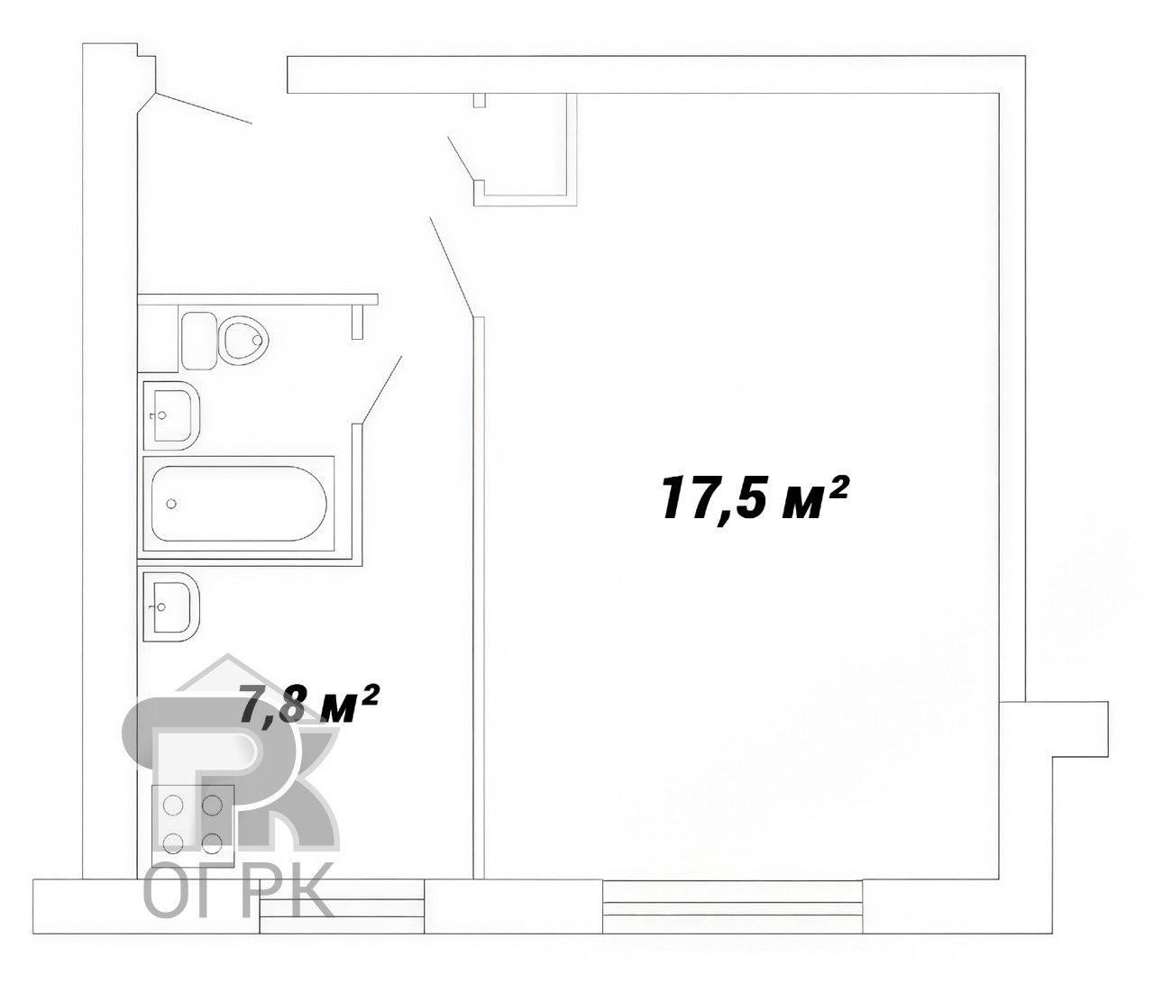 Купить 1-комнатную квартиру, №387737
