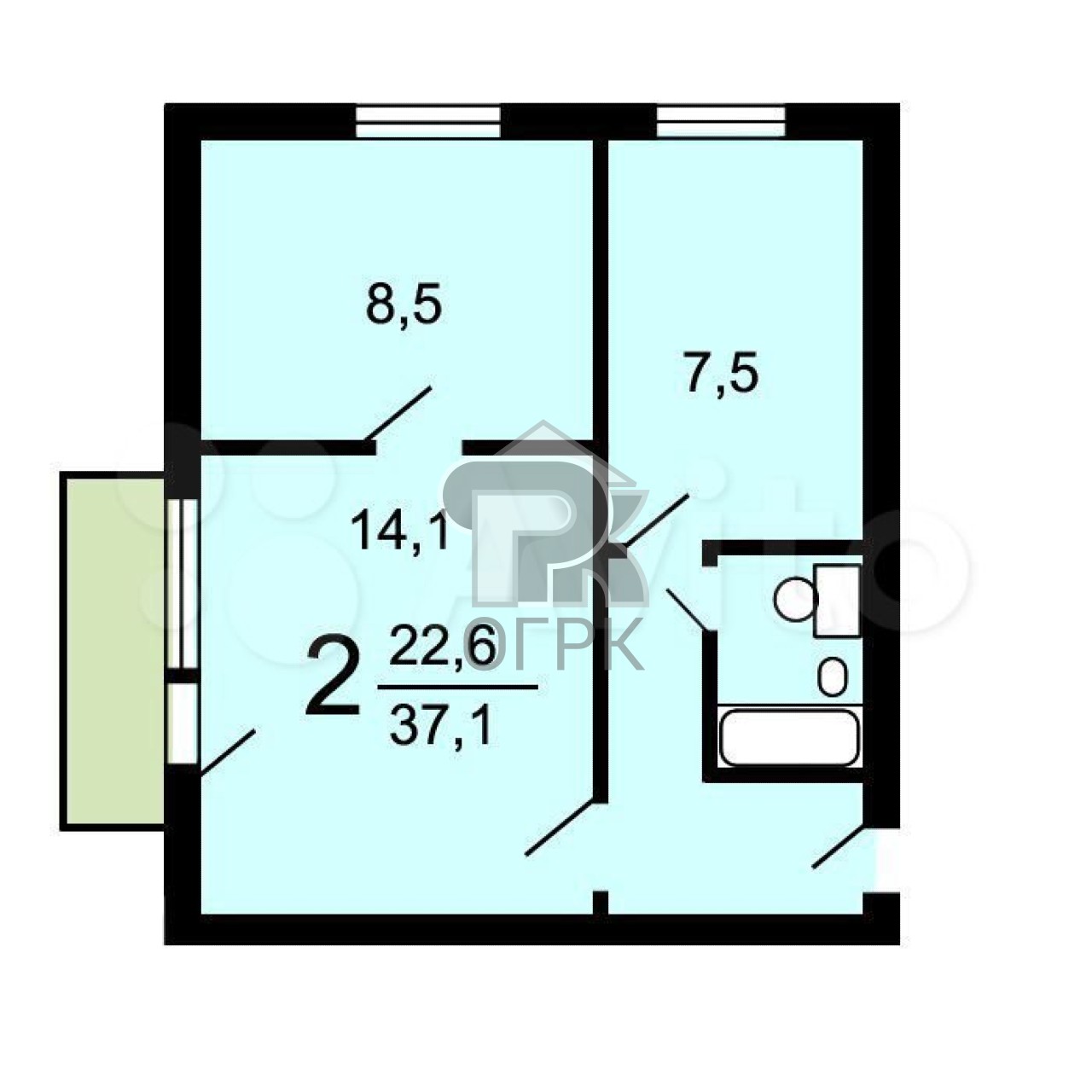 Купить 2-комнатную квартиру, №327430