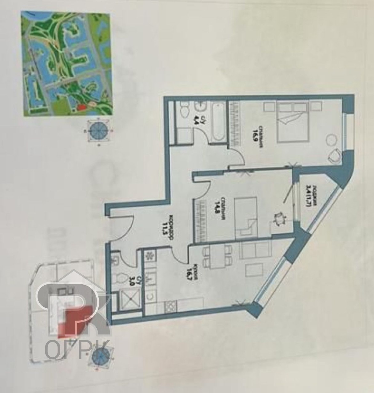 Купить 3-комнатную квартиру, №387710