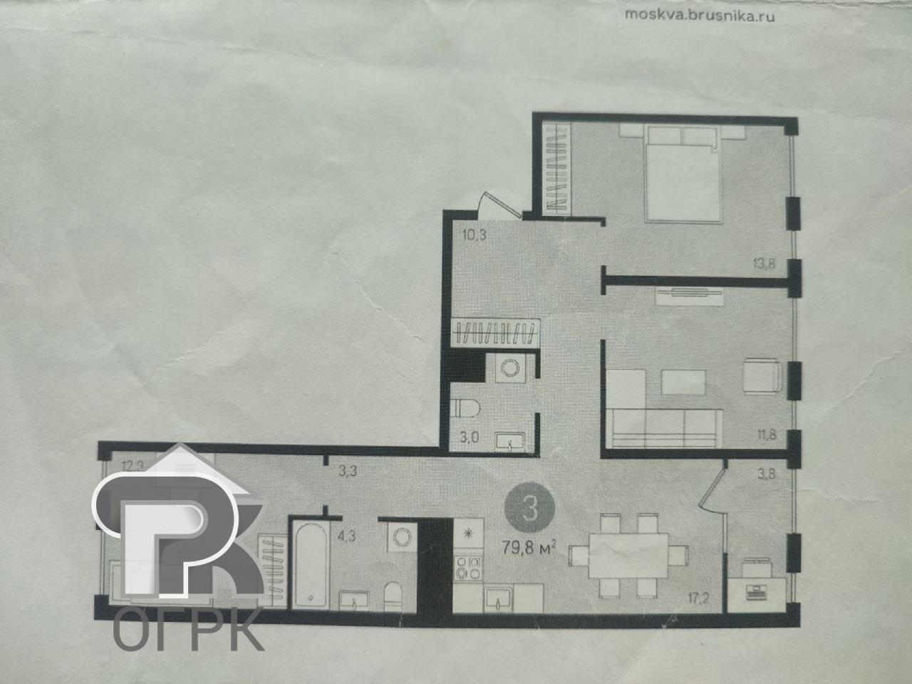 Купить 3-комнатную квартиру, №388407