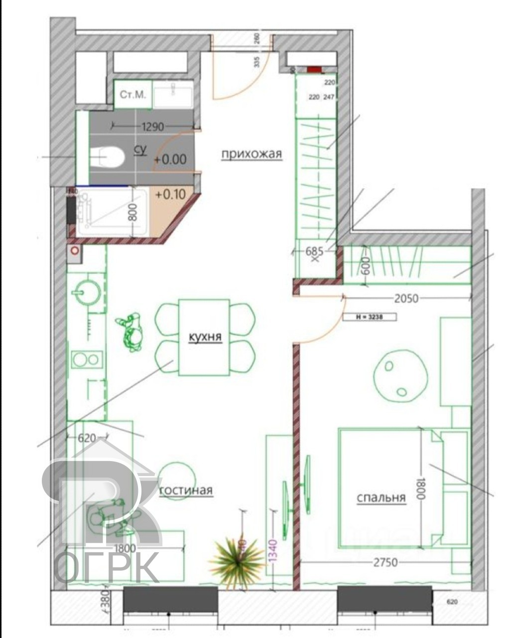 Купить 2-комнатную квартиру, №388232