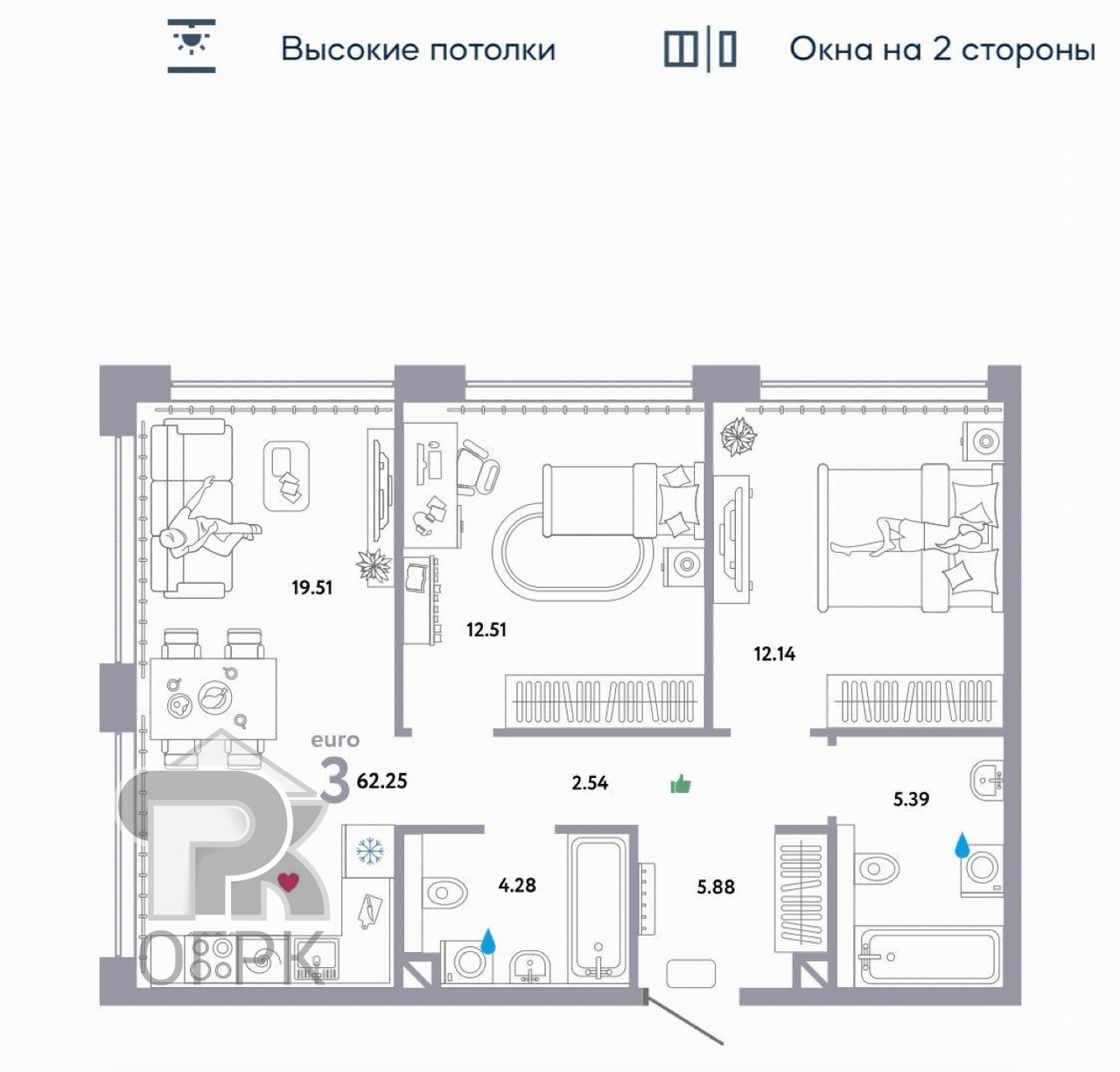Купить 3-комнатную квартиру, №369564