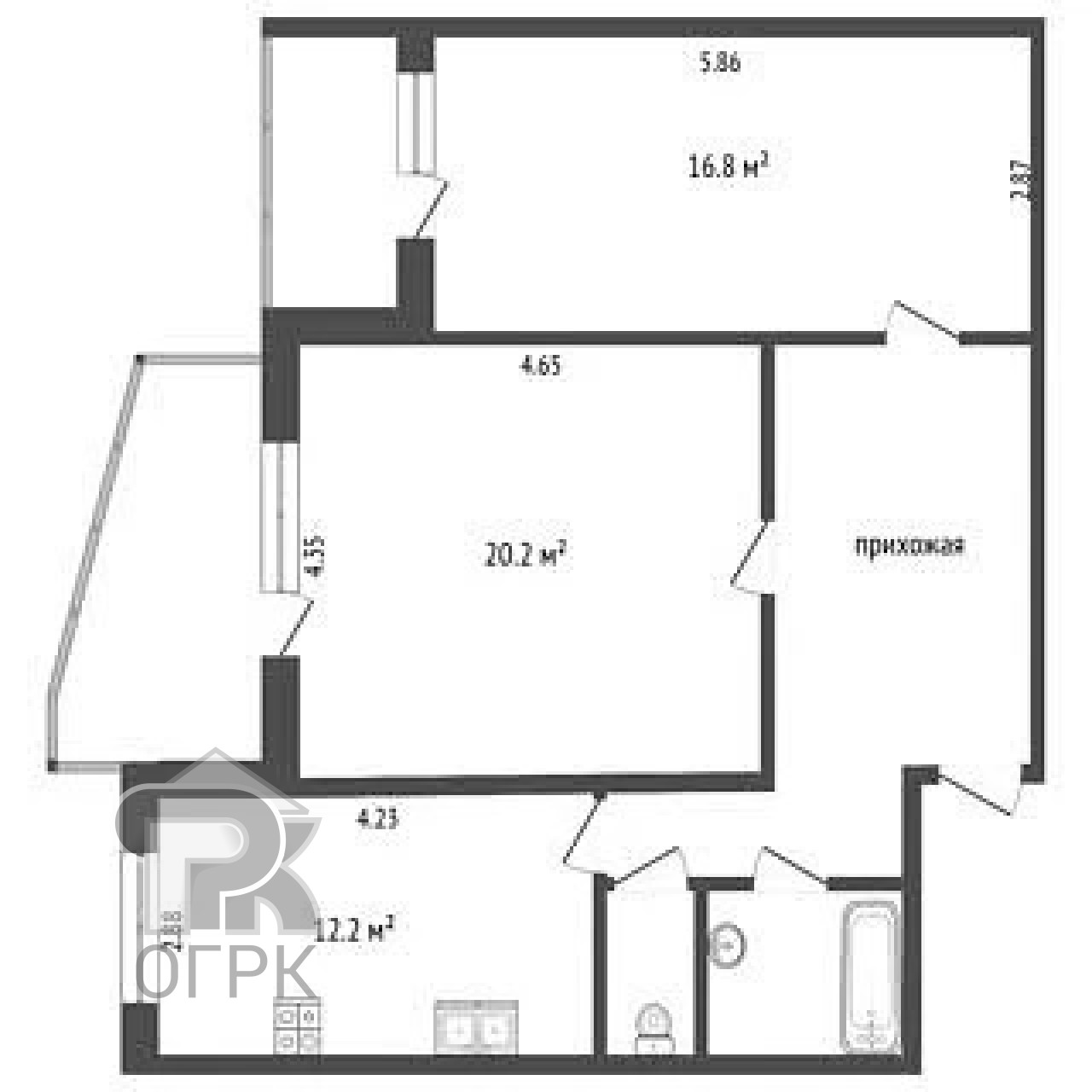 Купить 2-комнатную квартиру, №390134