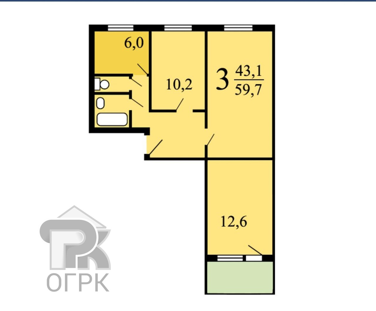 Купить 3-комнатную квартиру, №387457