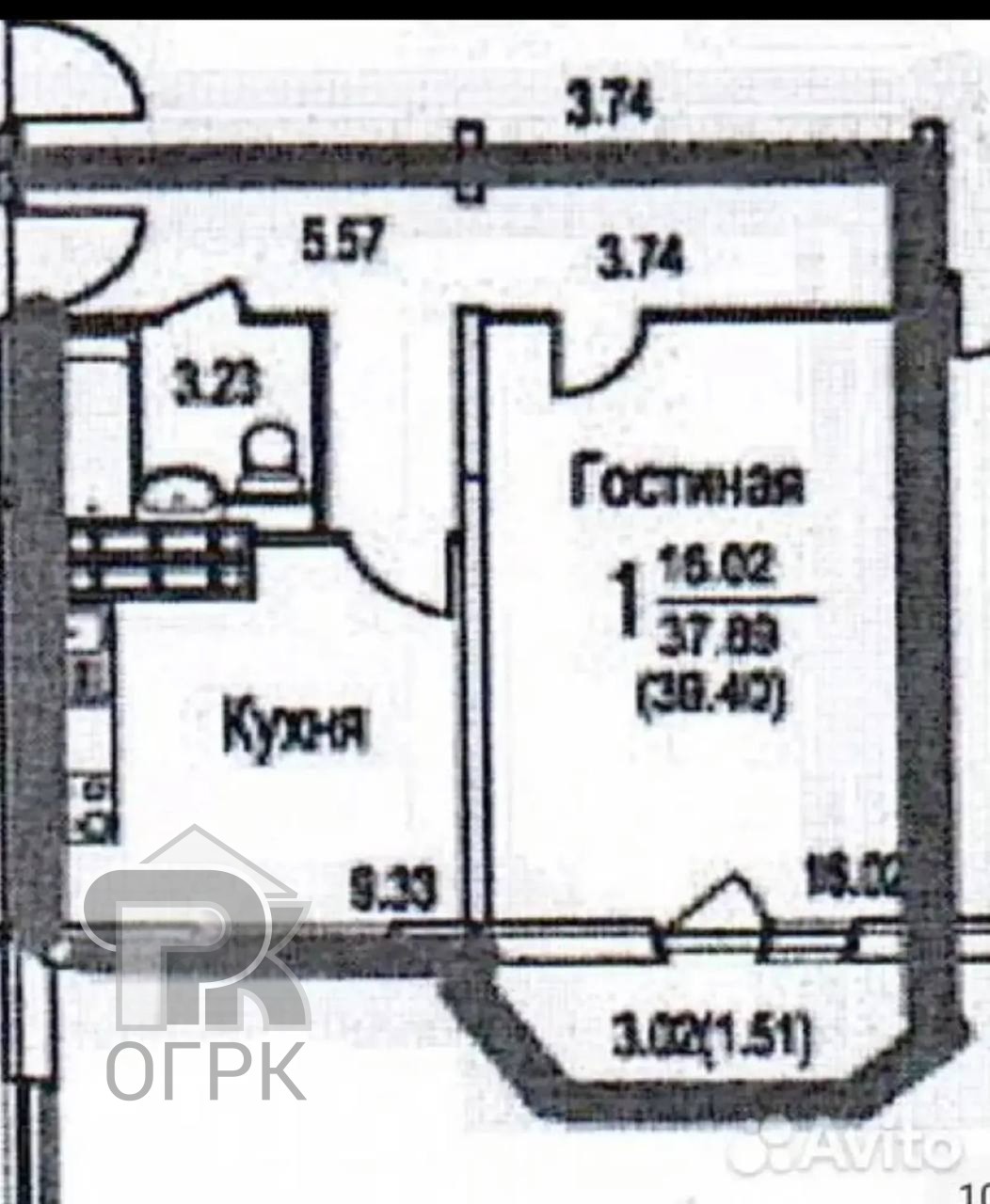 Купить 1-комнатную квартиру, №386851
