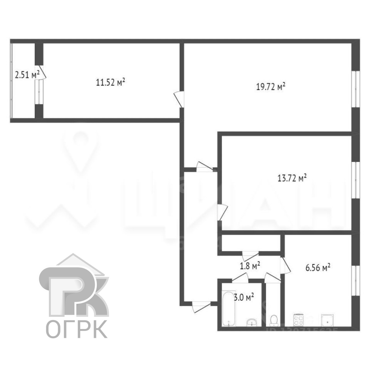 Купить 3-комнатную квартиру, №389254