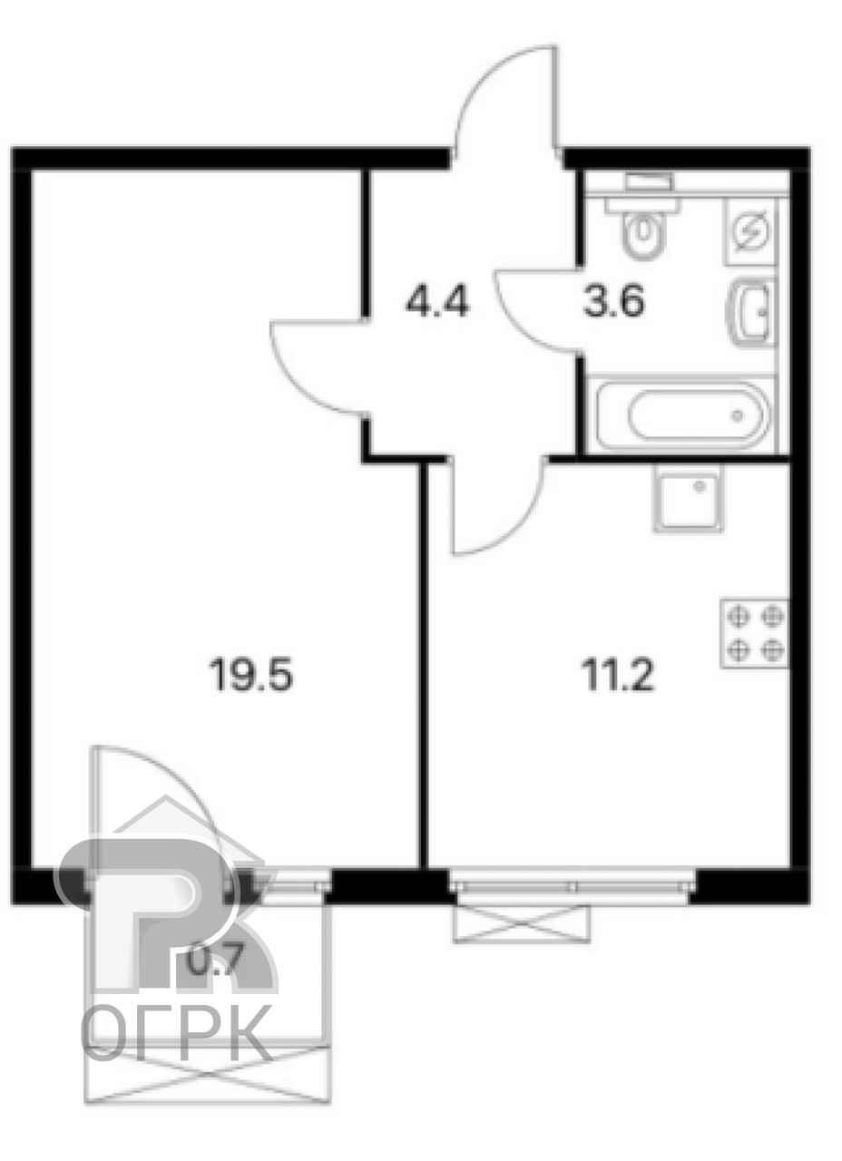 Купить 1-комнатную квартиру, №362600