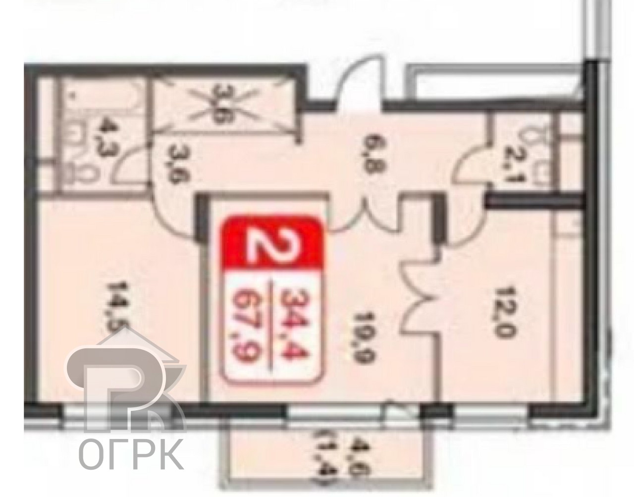 Купить 2-комнатную квартиру, №388822