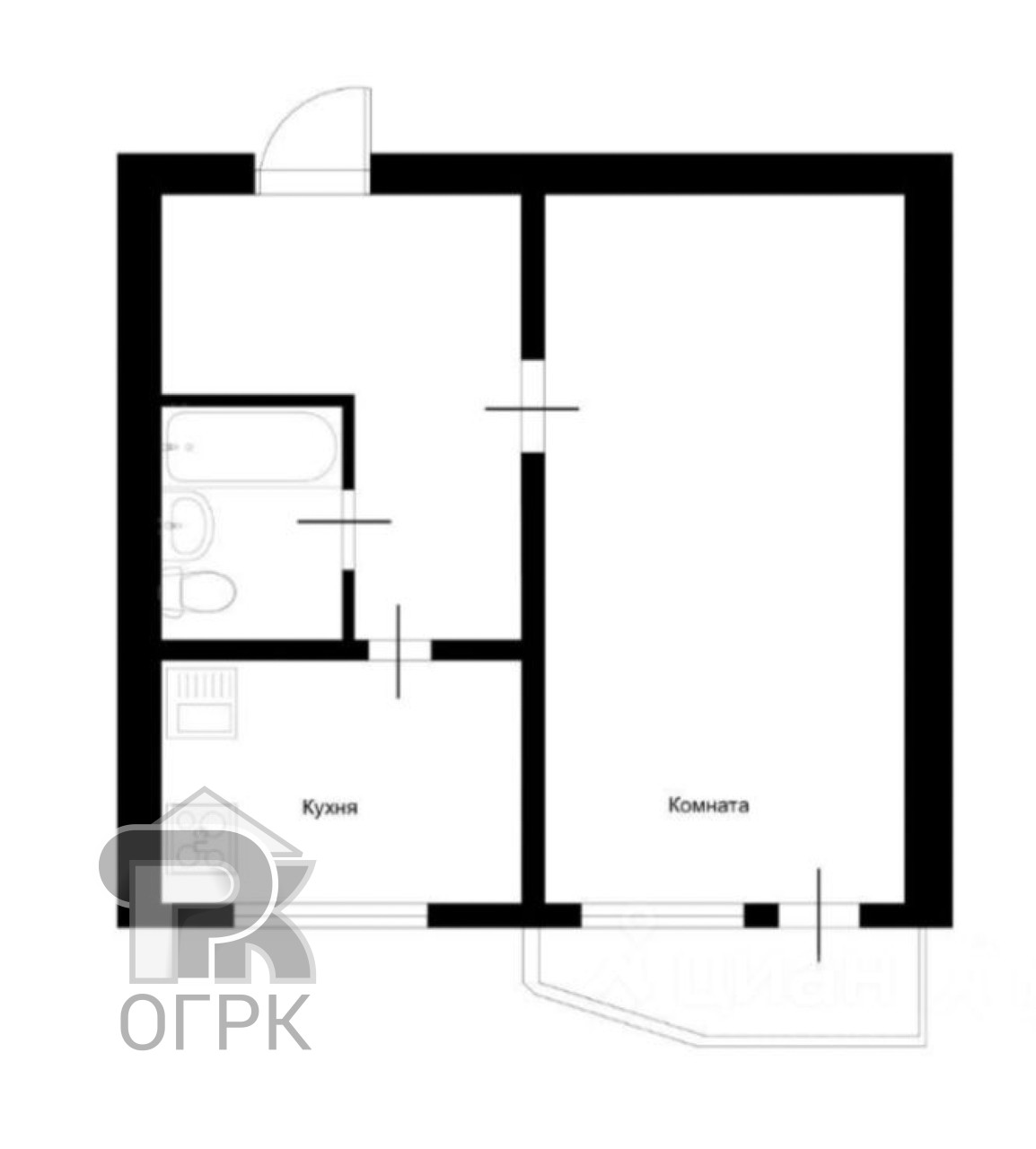 Купить 1-комнатную квартиру, №385622