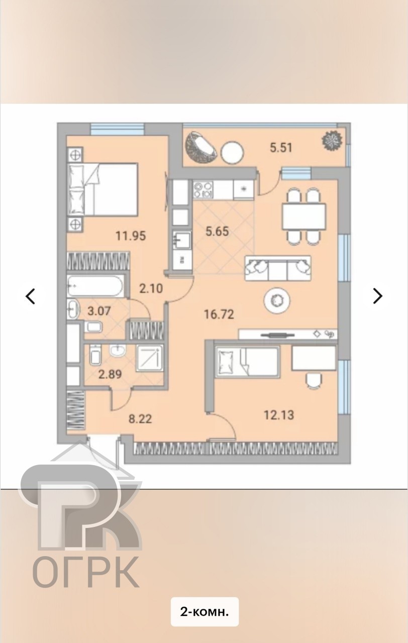 Купить 2-комнатную квартиру, №388657