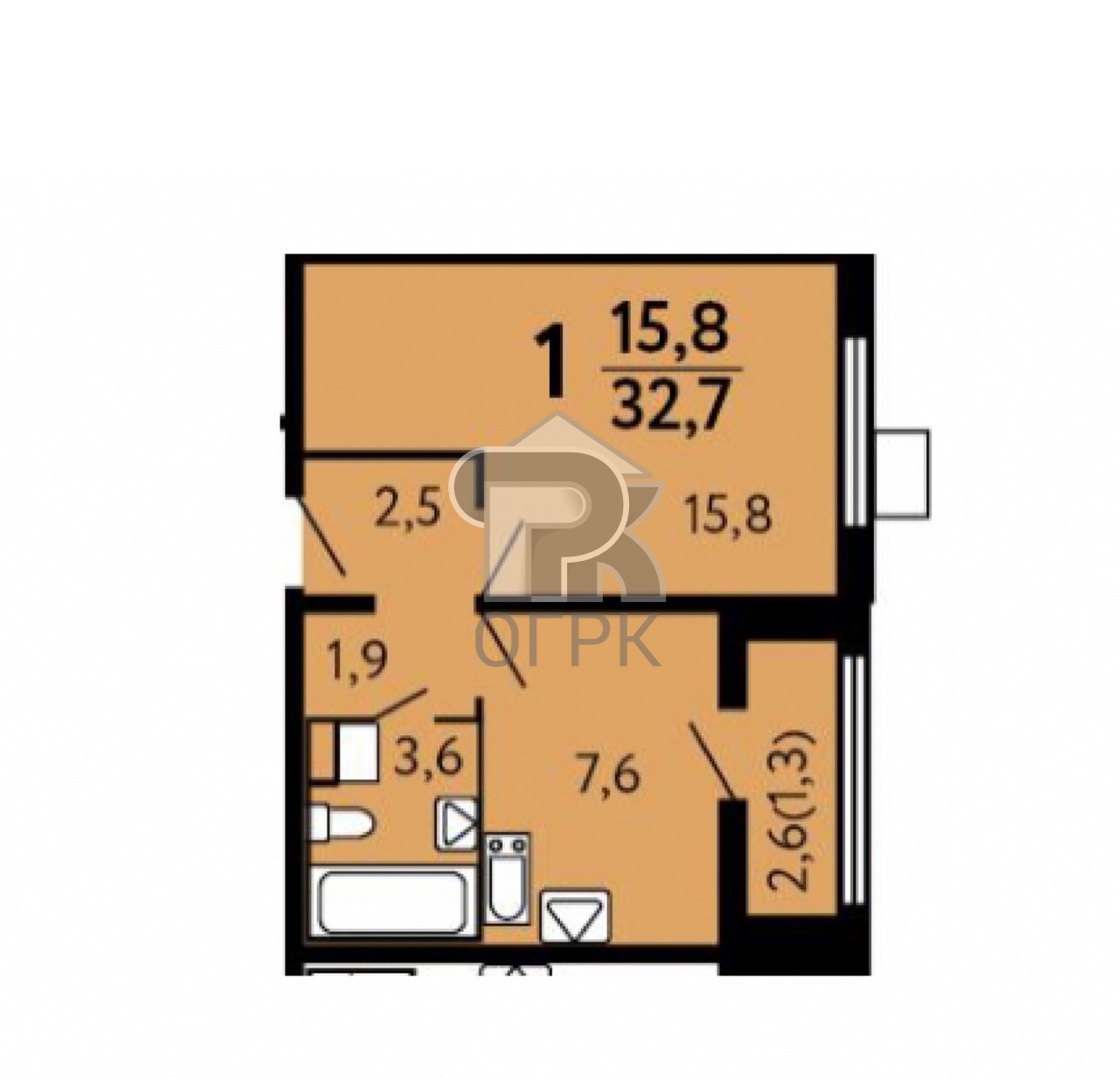 Купить 1-комнатную квартиру, №329940