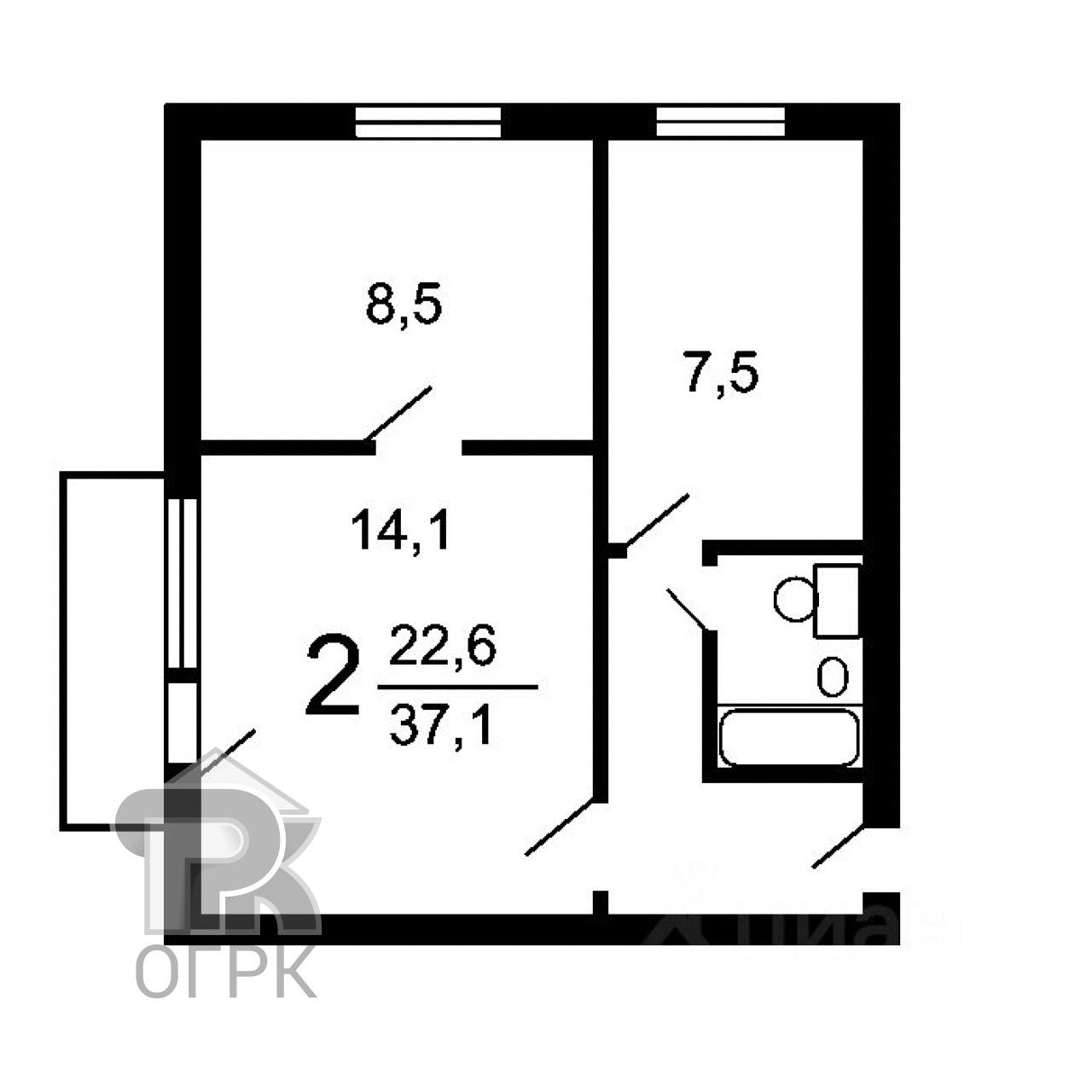 Купить 2-комнатную квартиру, №389313