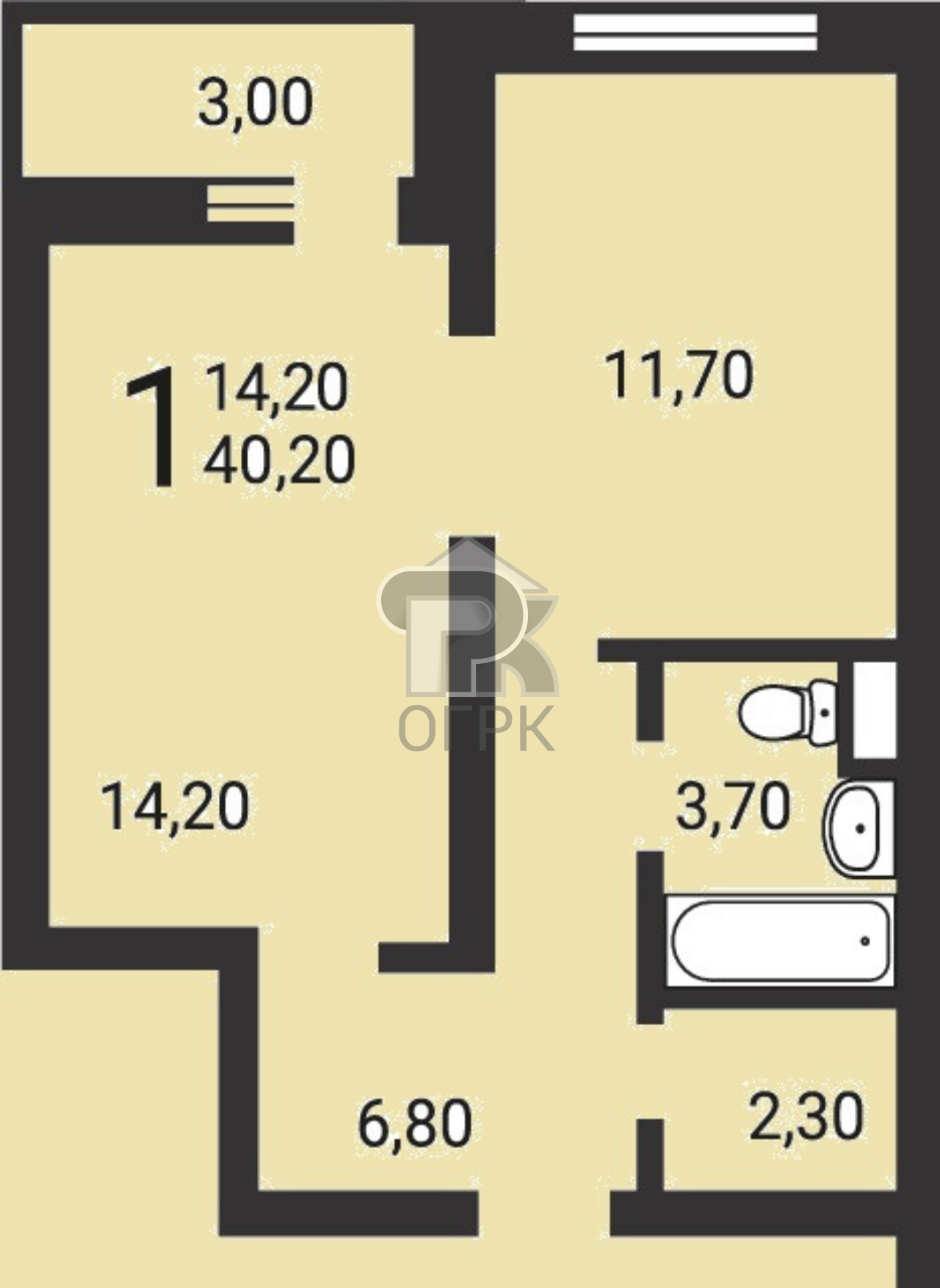 Купить 1-комнатную квартиру, №184184