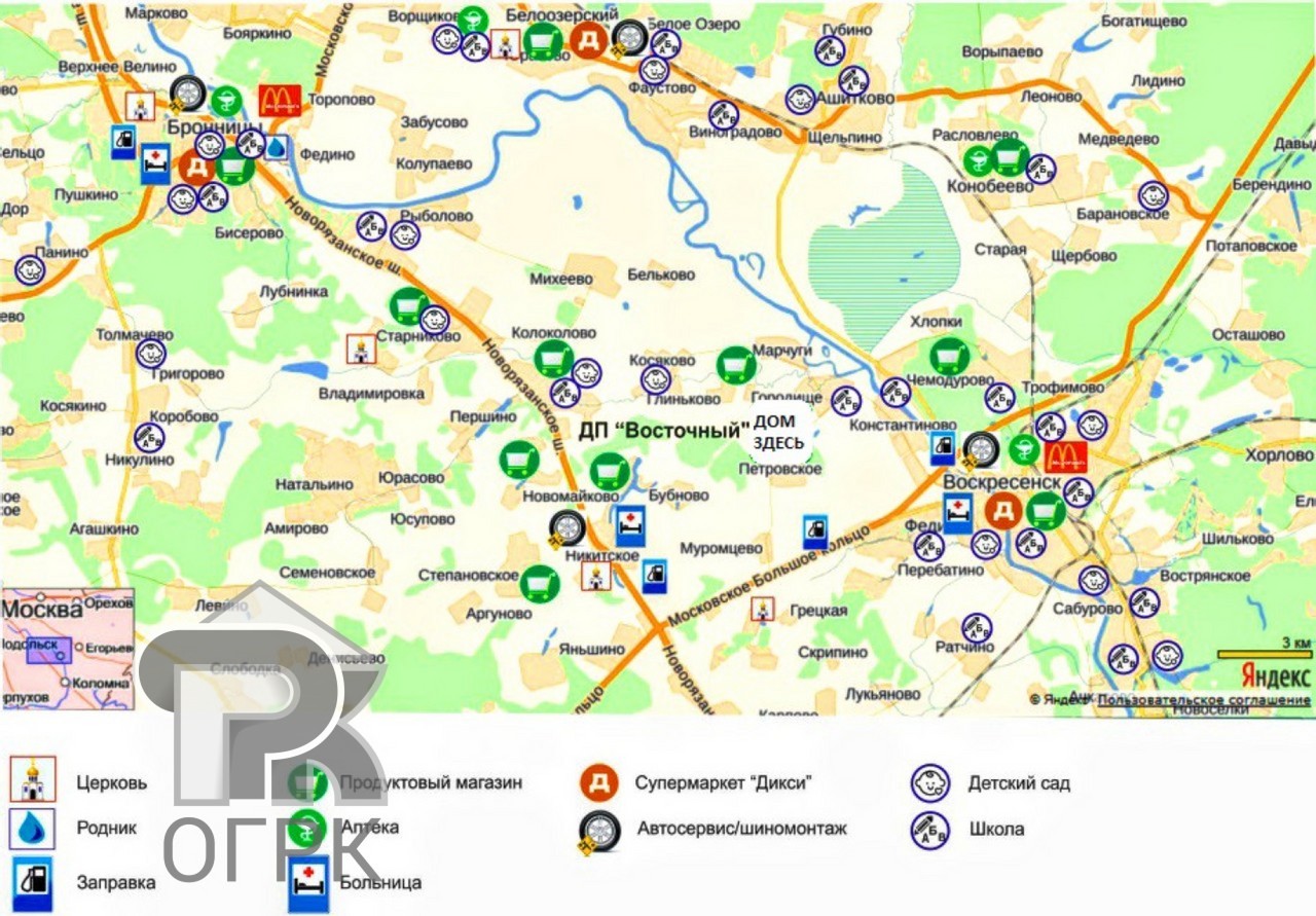 Карта г воскресенск московской области