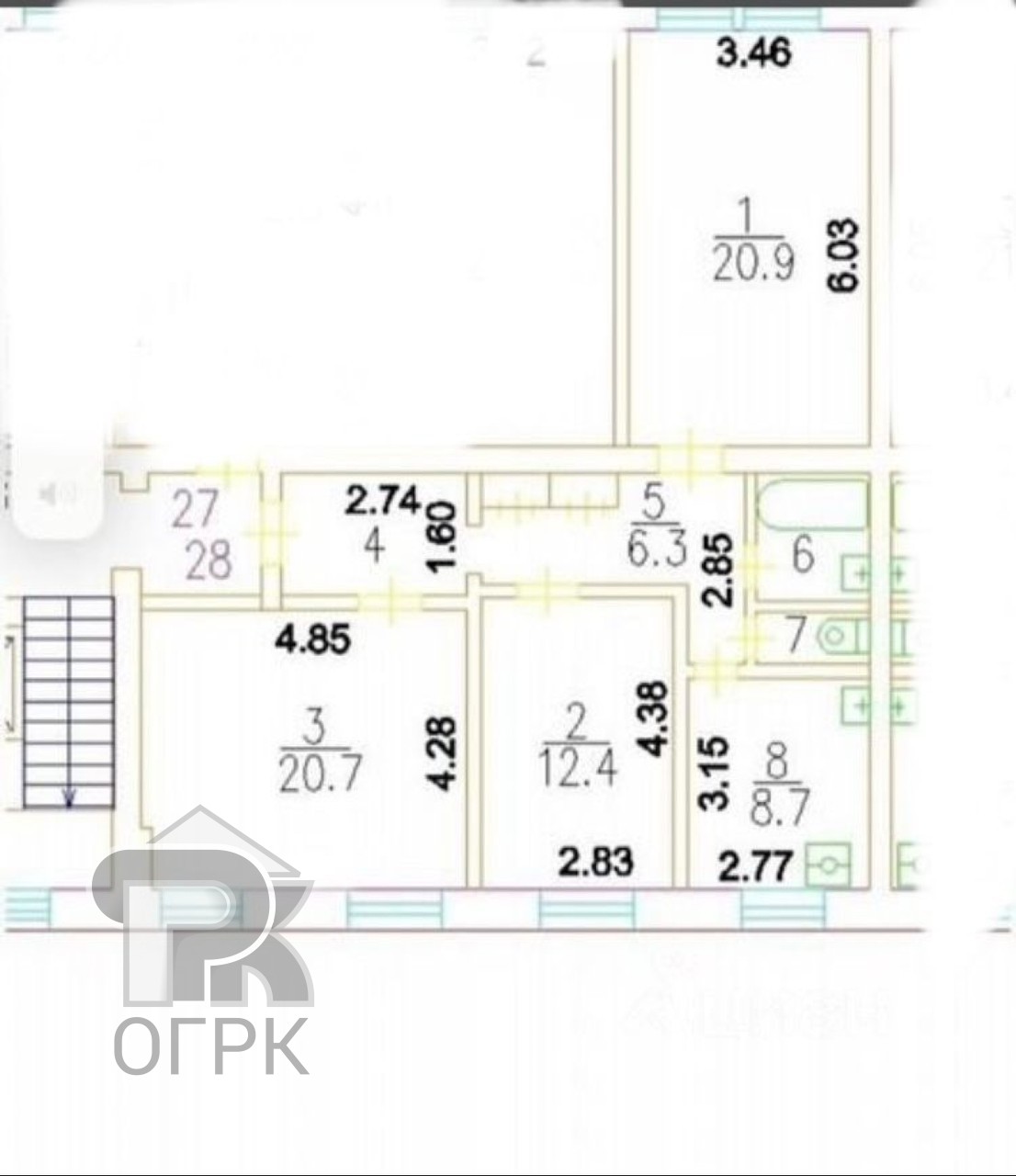 Купить 3-комнатную квартиру, №385471