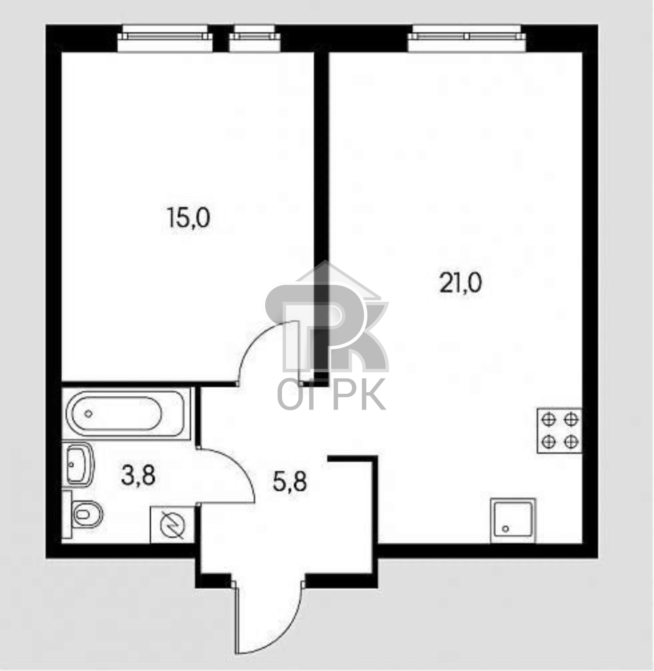 Купить 2-комнатную квартиру, №315206