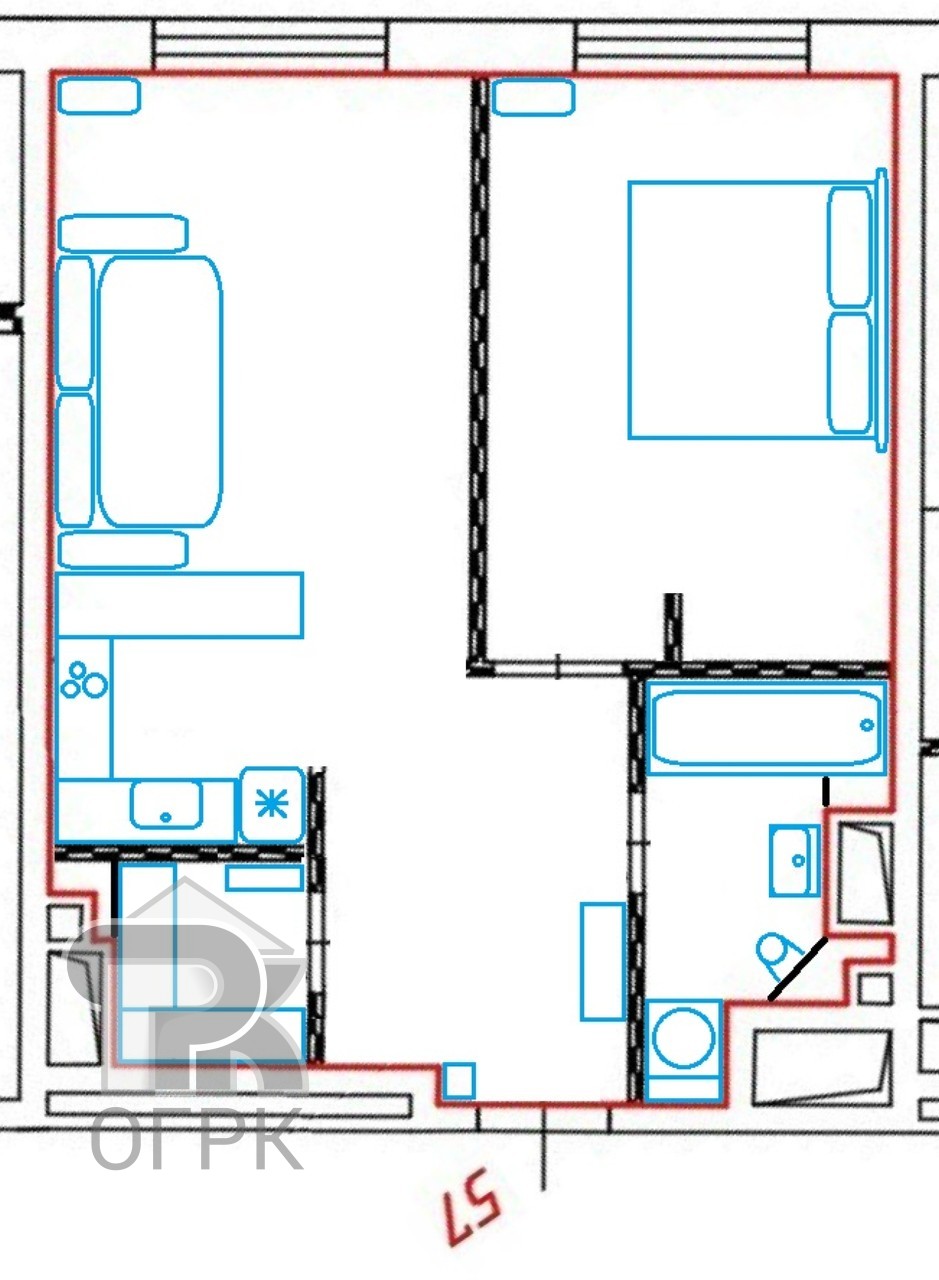 Купить 1-комнатную квартиру, №387941