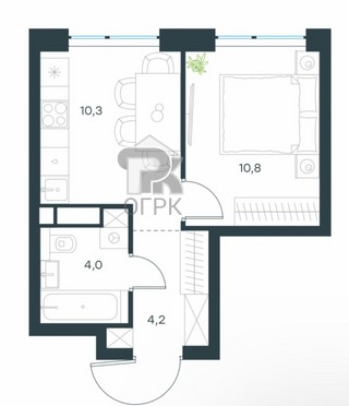 Купить 1-комнатную квартиру, №388066