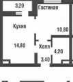 Купить 1-комнатную квартиру, №184177