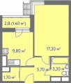 Купить 1-комнатную квартиру, №184240