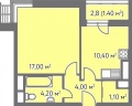 Купить 1-комнатную квартиру, №184241