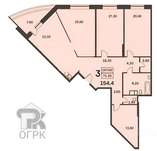 Купить 3-комнатную квартиру, №384843