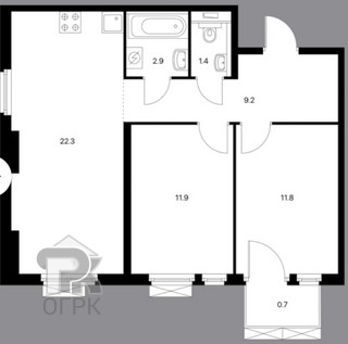 Купить 2-комнатную квартиру, №372957