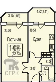 Купить 1-комнатную квартиру, №387528